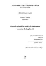 Diplomdarbs 'Komunikāciju stili personiskajā izaugsmē un komandas darba pilnveidē', 1.