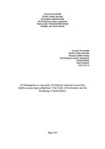 Referāts 'S.F.Hantingtons un viņa darbs "Civilizāciju sadursme un pasaules kārtības jaunas', 1.