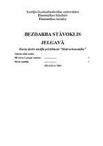 Referāts 'Bezdarba stāvoklis Jelgavā', 1.