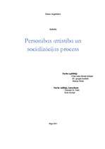Referāts 'Personības analīze un socializācijas process psiholoģijā', 1.