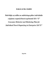 Diplomdarbs 'Patērētāju uzvedība un mārketinga plāns individuālo ceļojumu organizēšanai uzņēm', 1.