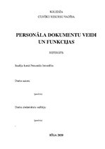Konspekts 'Personāla dokumentu veidi un funkcijas', 1.