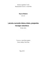 Referāts 'Latviešu nacionālo ēdienu klāsts, to pieejamība Vecrīgas restorānos', 1.