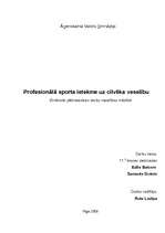 Referāts 'Profesionālā sporta ietekme uz cilvēka veselību', 1.