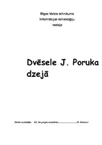 Eseja 'Dvēsele Jāņa Poruka dzejā', 1.