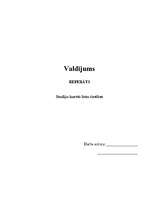 Referāts 'Valdījums', 1.