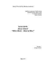 Eseja 'Kursa darbs džeza vēsturē "Miles Davis - Kind of Blue"', 1.