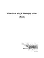 Referāts 'Jauno masu mediju tehnoloģiju sociālā ietekme', 1.