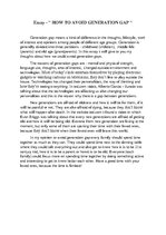 Eseja 'How to Avoid Generation Gap', 1.