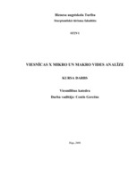 Referāts 'Viesnīcas X mikro un makro vides analīze', 1.