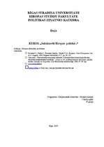 Eseja 'Eiropas identitātes problēmas', 1.