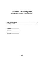 Referāts 'Sistēmas izstrādes plāns', 1.