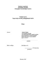 Eseja 'Supervīzija sociāli pedagoģiskajā darbā', 1.