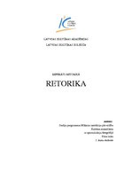 Referāts 'Referāts retorikā', 1.