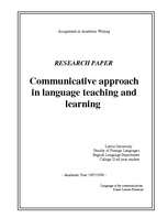 Referāts 'Communicative Approach in Language Teaching and Learning', 1.