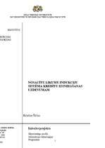 Referāts 'Nosacītu likumu indukciju sistēma kredītu izsniegšanas uzdevumam', 1.