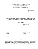 Diplomdarbs 'Emotional intelligence as one of the personality characteristic factors of the s', 1.