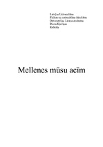 Konspekts 'Mellenes mūsu acīm', 1.