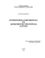 Referāts 'Antimonopola likumdošana un konkurences veicināšana Latvijā', 1.