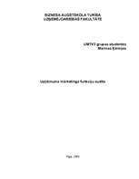 Konspekts 'Uzņēmuma mārketinga funkciju audits', 1.