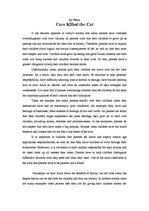 Eseja 'Care Killed the Cat', 1.