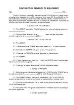 Paraugs 'Contract on Tenancy of Equipment', 1.