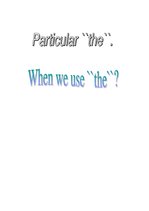 Konspekts 'Article "The"', 1.