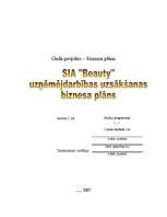 Biznesa plāns 'SIA "Beauty" uzņēmējdarbības uzsākšanas biznesa plāns', 1.