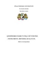 Konspekts 'Ģeodēziskie darbi tuneļu būvniecībā', 1.