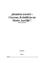 Konspekts 'Romas retoriķi - Cicerons, Kvintiliāns un Marks Aurēlijs', 1.