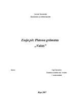 Eseja 'Platona grāmata „Valsts”', 1.