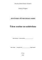 Referāts 'Ūdens nozīme un uzlabošana', 1.