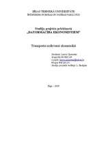 Referāts 'Transporta uzdevumi ekonomikā', 1.