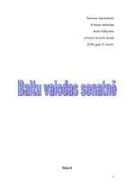 Referāts 'Baltu valodas senatnē', 1.