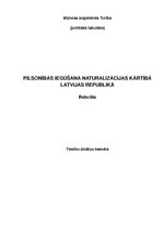 Referāts 'Pilsonības iegūšana naturalizācijas kārtībā Latvijas Republikā', 1.