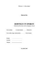 Referāts 'Dopings un sports', 1.