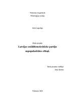 Referāts 'Latvijas sociāldemokrātisko partiju nepopularitātes cēloņi', 1.