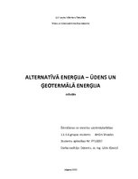 Referāts 'Ūdens un ģeotermālā enerģija', 1.