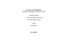 Prakses atskaite 'Aktīvā mācību un audzināšanas prakse pirmsskolā', 1.