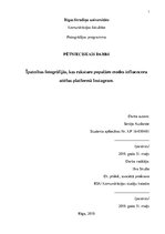 Konspekts 'Īpatnības fotogrāfijās, kas raksturo populāro modes influenceru attēlus platform', 1.