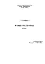 Referāts 'Profesionālais stress', 1.