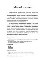 Konspekts 'Mineral Resource', 1.