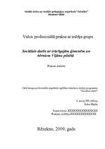 Prakses atskaite 'Sociālais darbs ar trūcīgajām ģimenēm un bērniem Viļānu pilsētā', 1.