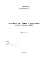 Diplomdarbs 'Tiesību normu iztulkošanas metodes senatora mintauta čakstes darbībā', 1.