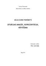 Referāts 'Situācijas analīze, reprezentācija, vērtēšana', 1.