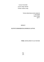 Konspekts 'Elitistu demokrātijas modelis Latvijā', 1.