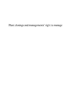 Referāts 'Plant Closings and Managers. Right to Manage', 1.