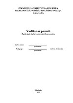 Referāts 'Vadīšanas pamati', 1.