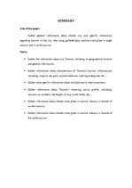 Referāts 'The Analysis of Tourism Industry in Toronto', 1.