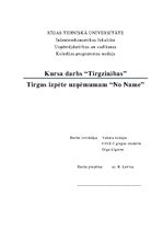 Referāts 'Tirgus izpēte uzņēmumam “No Name”', 1.
